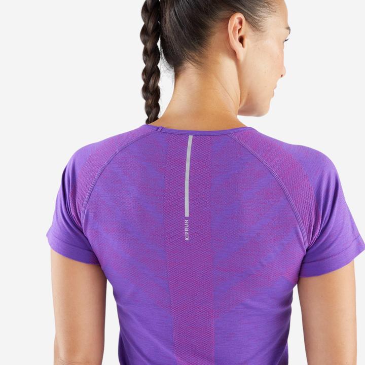 Image du produit Kiprun T-shirt running & trail sans couture femme - run 500 confort slim violet (XS)