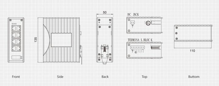 Produktbild LevelOne /100Base-TX/FX, 2K MAC IEEE 802.3/u/x, DIN-Schiene (8 Ports)