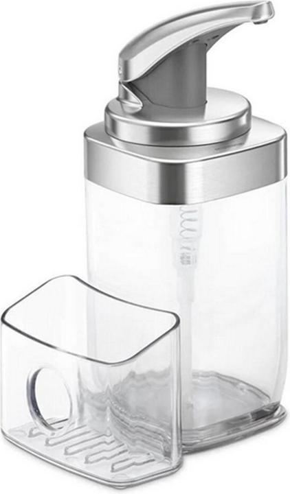 Simplehuman Soap dispenser with caddy 650 ml, silver/transparent