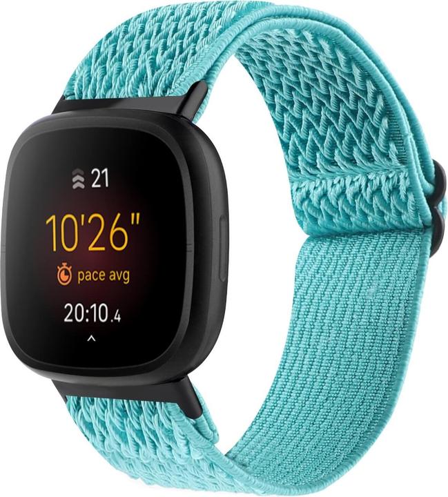 Produktbild Cover-Discount Fitbit Versa 4 / Sense 2 - Nylon Ersatzarmband hellblau (Nylon)