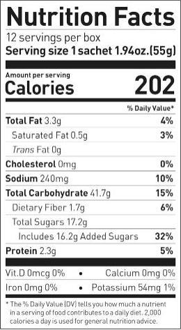 Nutritional values and ingredients Maurten Solid (Oats, Sprig, 12 pcs., 660 g)