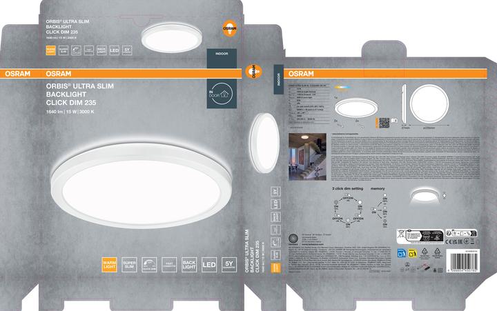 Produktbild Osram ORBIS ULTRA SLIM CLICK DIM Click-Dim 235mm White15W (1100 lm)
