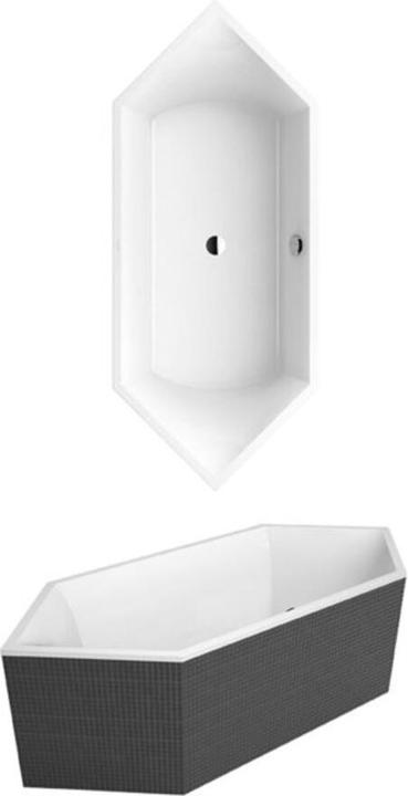 Produktbild Villeroy & Boch V&B Einbauwanne SQUARO Slim Line Sechseck 1900x800mm we (185 l, 190 cm, 80 cm)