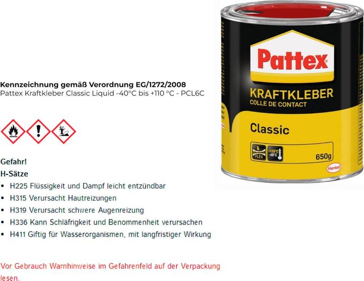 Immagine prodotto Pattex Power Adhesive Classic (650 g, 1000 ml)