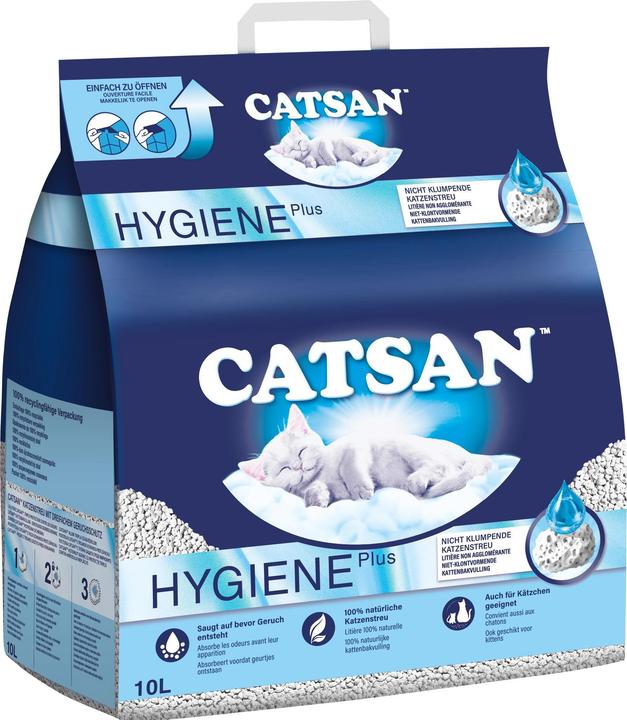 Catsan Hygiene Plus (Ne s'agglomère pas, Biodégradable, Neutralisant, 4.82 kg)