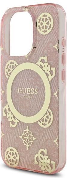 Immagine prodotto Guess GUHMP16LH4PYEEP iPhone 16 Pro 6.3" różowy/rosa custodia rigida IML Peony su sfondo 4G MagSafe (Apple iPhone 16 Pro)