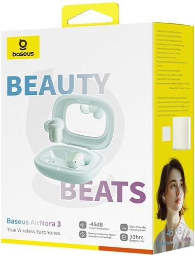 Produktbild Baseus AirNora 3 Kopfhörer True Wireless Stereo (TWS) im Ohr Anrufe/Musik Bluetooth Grün (ANC, 6 h, Kabellos)
