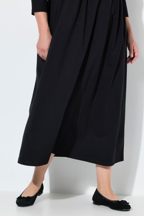 Produktbild Ulla Popken Jerseykleid, A-Linie, Tunika-Ausschnitt, 3/4-Arm (56)