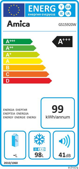 Energie-Label Amica GS 15920 W (Freistehend, 97 l)