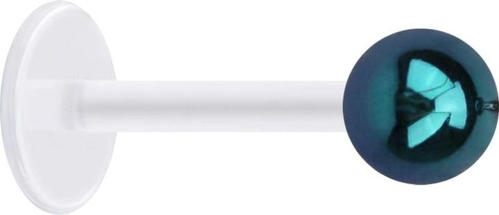 Image du produit Star Piercing Micro Labret transparent avec boule enduite noire (sans laiton, Acrylique, Bioflex)