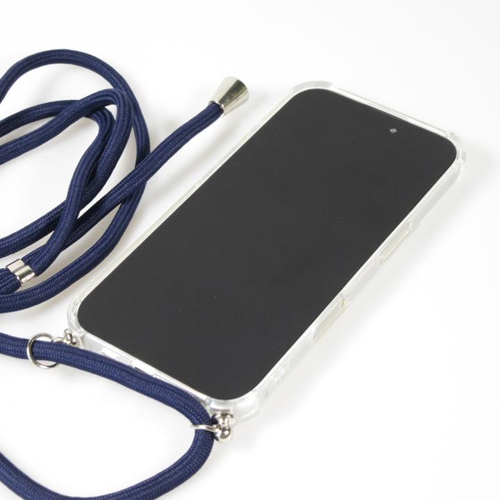 Produktbild PhoneLook Hülle Gummi transparent mit Seil blau (Apple iPhone 16 Plus)