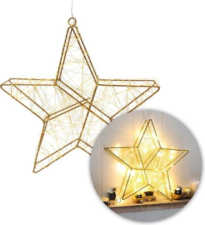 Produktbild Hermex LED-Weihnachtsstern Metallstern LED-Stern Drahtstern Leuchtstern
