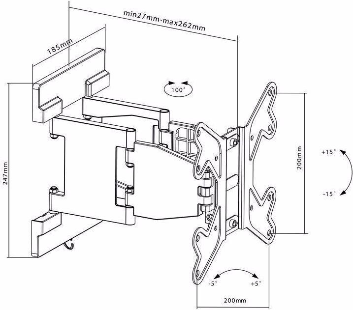 Image du produit Goobay EasyFold M (Mur, 42", 30 kg)