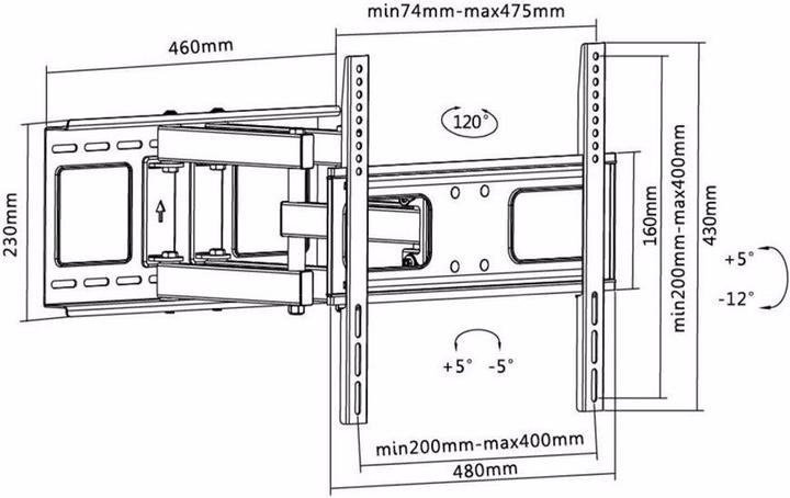 Actual product image Goobay EasyFold L (Wall, 58", 40 kg)