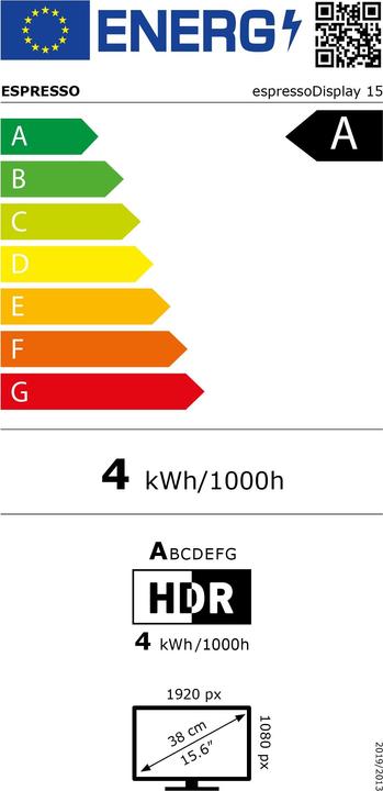 Etichetta energetica Espresso Displays 15NT portabler Monitor inkl. Standfuss (15.60")