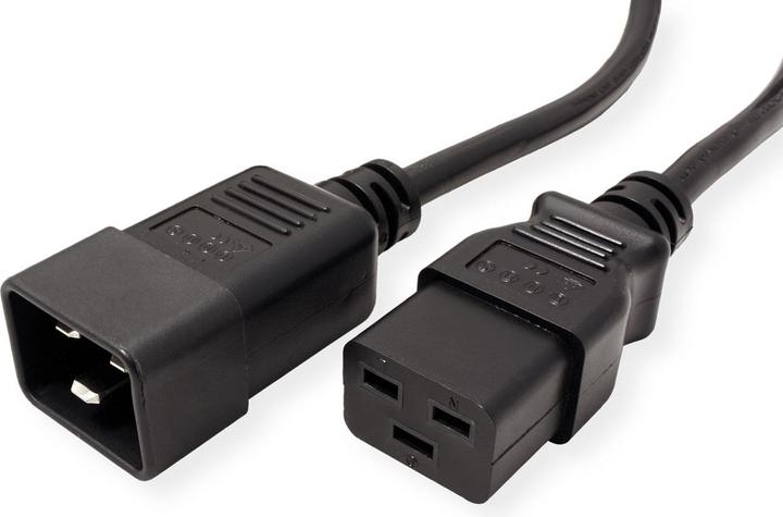 Produktbild Roline Netzkabel Stecker C20 - Buchse C19 (2 m, C19, C20)