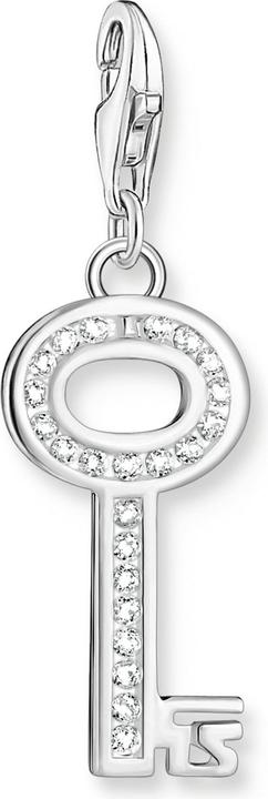 Thomas Sabo Charm-Anhänger Schlüssel weisse Steine silber (925er Silber)