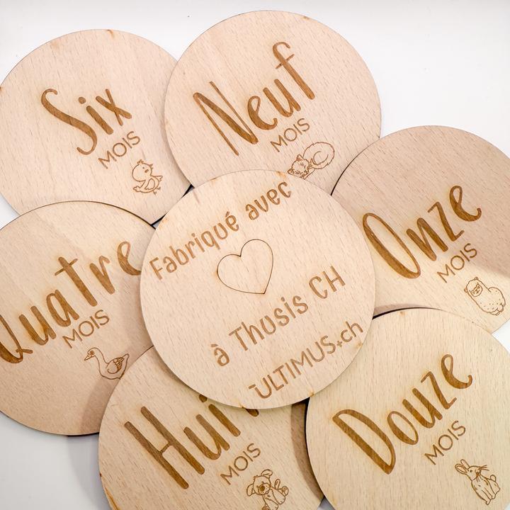Produktbild Ultimus Baby Meilenstein Markierungskarten Bergmotiv (Englisch Buchenholz)