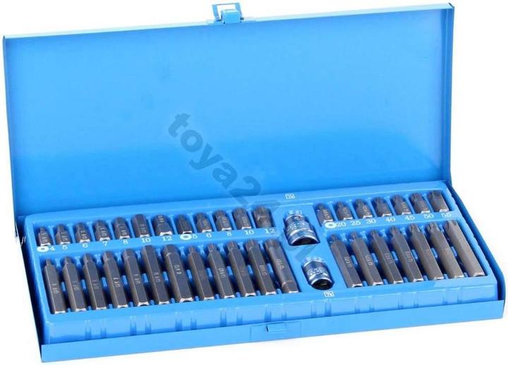 Toya Jeu d'embouts 40 pces CrV-Box (6, 8, 10, 12, 25, 30, 40, 45, 50, 55, M5, T20)