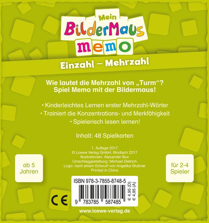 Actual product image My picture mouse memo - singular - plural (German)