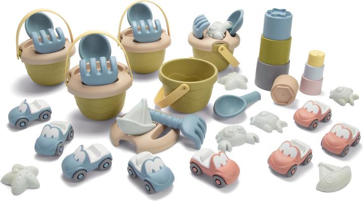Actual product image dantoy tiny organic sand bucket set, kindergarten, 43-pcs