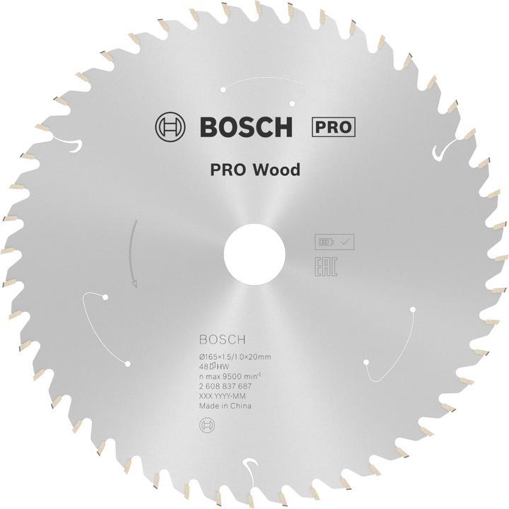 Produktbild Bosch Professional Zubehör PRO Wood cordless Kreissägeblatt, 165 x 1,5 x 20 mm