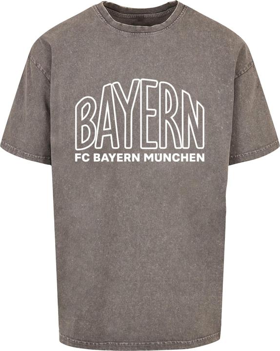 Actual product image FC Bayern München Logo Outlines Acid Washed Heavy Oversize Tee - 115237 (3XL)
