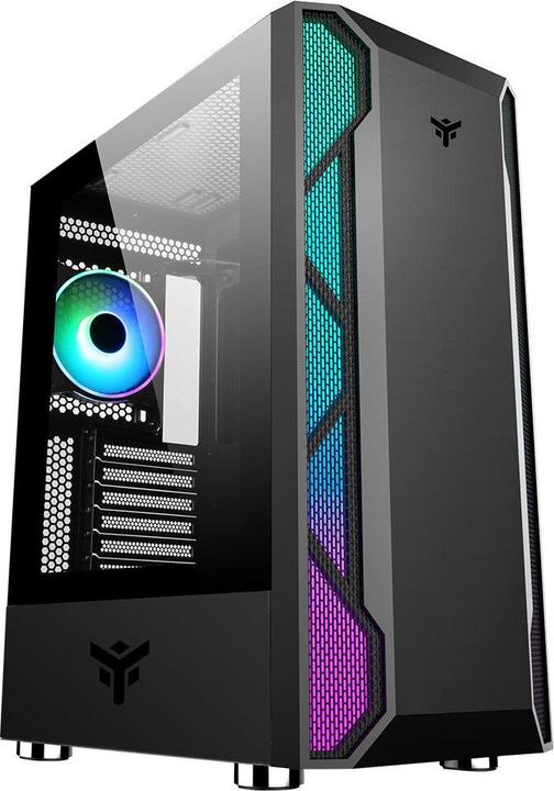 Itek Boitier Moyen Tour ATX compatible Vertibra X210 RGB avec panneau vitré (Noir) (mATX, Mini-ITX, ATX)