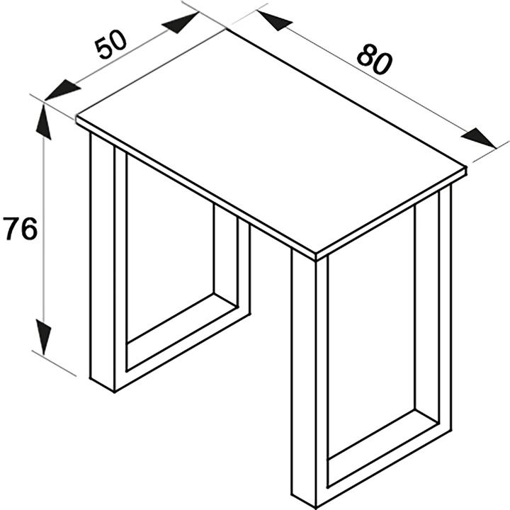 Produktbild VCM Holz Schreibtisch Computertisch Lona U Alu Silber (80 x 50 x 76 cm)