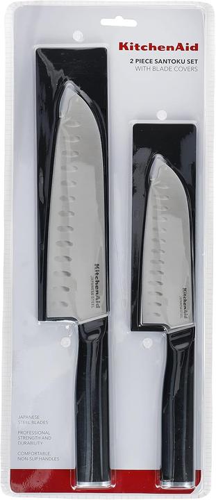 Image du produit KitchenAid Classic Santoku Set, 2 couteaux japonais en acier à haute teneur en carbone (18 cm)