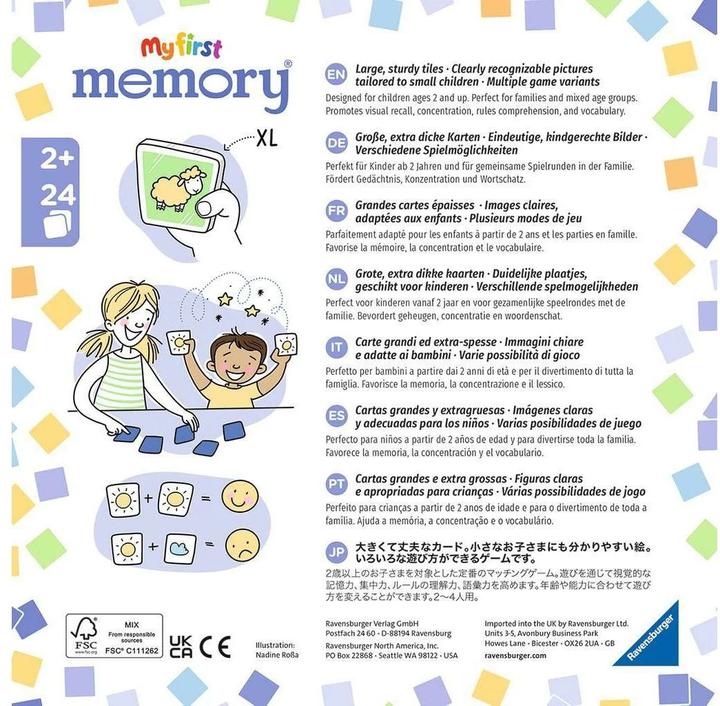 Actual product image Ravensburger My first memory - vehicles (German, Spanish, French, Dutch, Japanese, Italian, Icelandic, Portuguese, English)