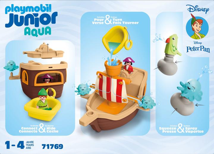 Image du produit Playmobil Disney : Bateau pirate de Peter Pan avec éclaboussures d'eau (71769, Playmobil Junior)