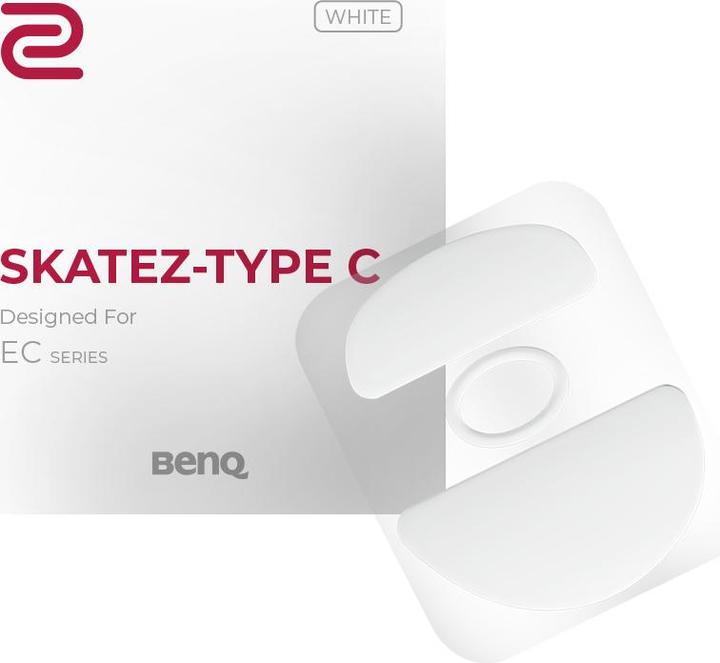 Actual product image BenQ Zowie Skatez type C white mouse feet for the EC series, white Teflon, 0.6 mm thick