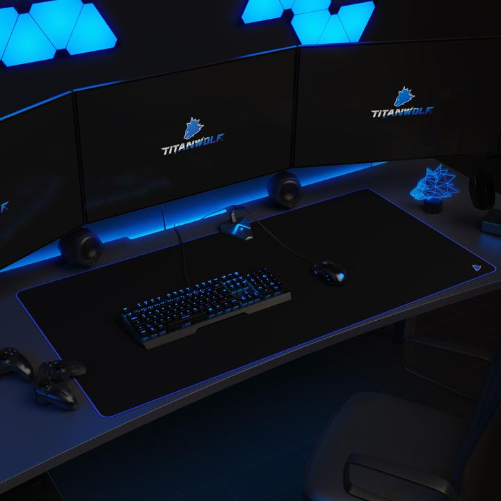 Actual product image Titanwolf Gaming Mouse Pad, XXXL Speed Mouse Mat 1200 x 600 mm, Speed & Precision, Symbol Blue