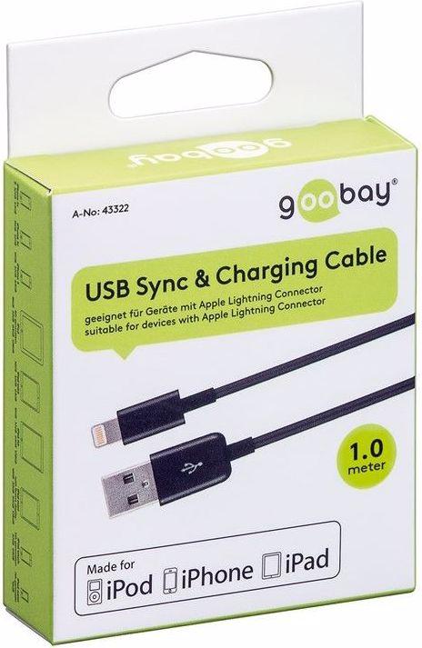 Produktbild Goobay Lade- und Synchronisationskabel (1 m, USB 2.0)