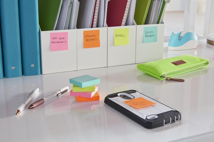 Produktbild Post-it Super Sticky Miami Haftnotizen extrastark farbsortiert 12 Blöcke (47.6 x 47.6 mm)