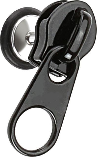 Star Piercing Fake Plug Reissverschluss schwarz (ohne Messing, Chirurgenstahl 316L)