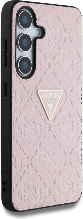 Actual product image Guess Hot Stamp 4G Pattern Triangle Metal Logo Case for Samsung Galaxy S25 - Pink (Samsung Galaxy S25)