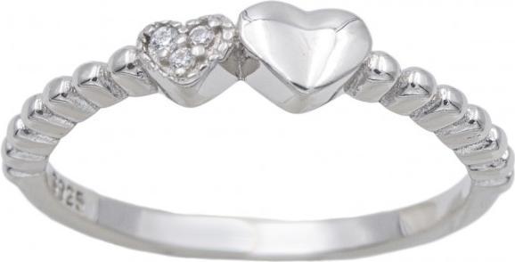 Passion Rhodinierter Silberring - Herz - Zirkonia - Gr. 52 (52)
