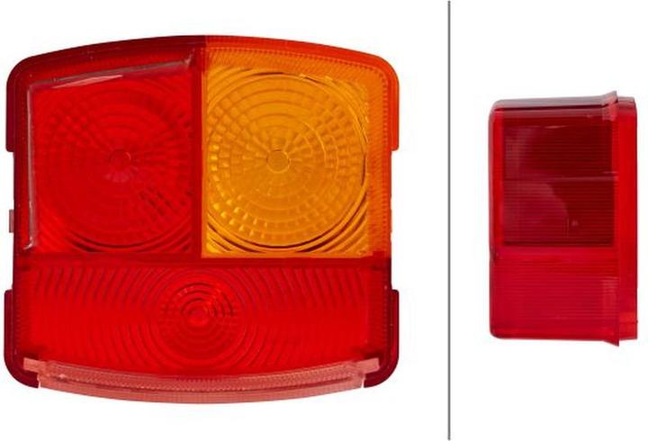 Produktbild Hella 2 Lichtscheiben Rücklicht links Halogen für DAF DEUTZ-FAHR JOHN DEERE (R10W)