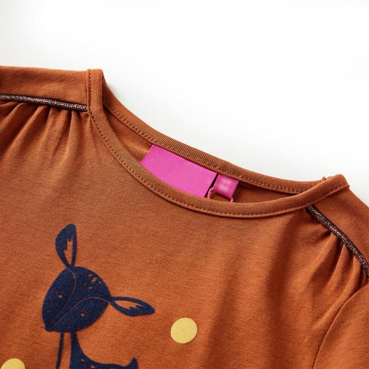 Immagine prodotto VidaXL Camicia da bambino a maniche lunghe Cognac 140,Materiale: 95 % cotone. 5 (140)