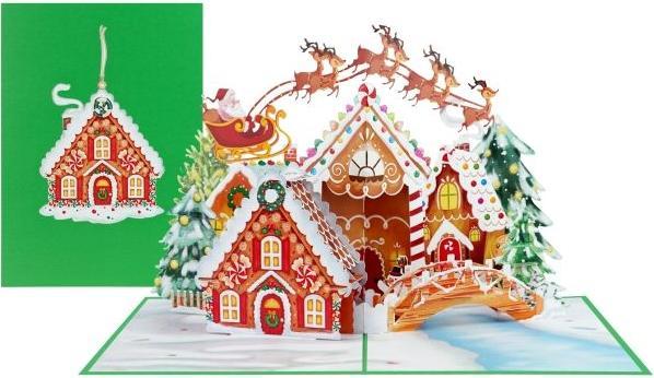 Produktbild MU Classic 3D Pop-Up Weihnachtskarte Saluts Series - Lebkuchenhaus (1 Stk.)