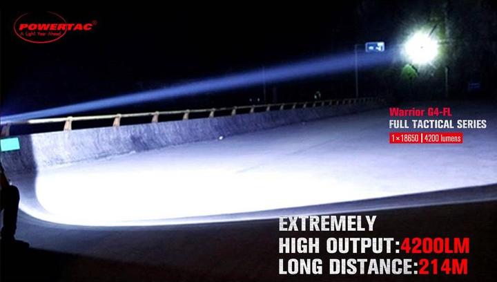 Image du produit Powertac Lampe de poche LED Warrior G4 (15.20 cm, 4200 lm)