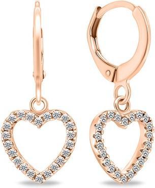 Brilio Silver - Bronze hoop earrings with hearts EA645R