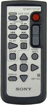 Actual product image Sony RMT-835 Replacement remote control for various camcorders