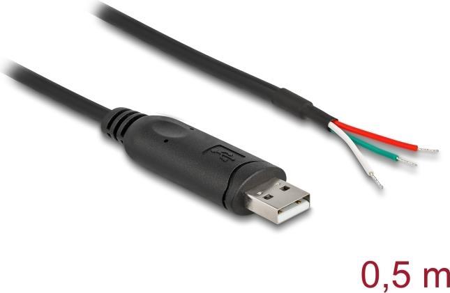 Produktbild Delock Adapterkabel USB 2.0 Typ-A zu seriell RS-485 3 x offe (0.01 m)