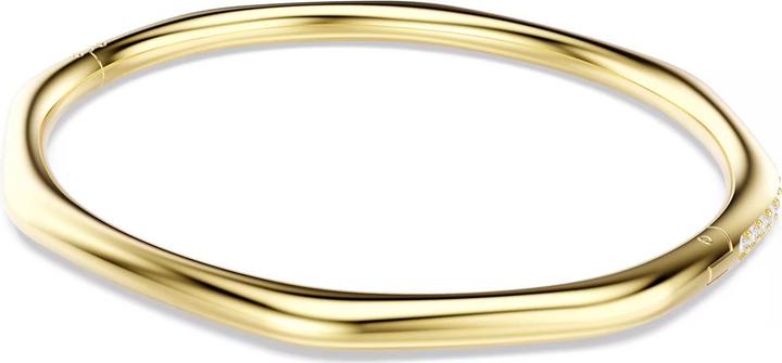 Immagine prodotto Swarovski Dextera Armreif Achteckform Rundschliff Weiss Goldlegierungsschicht (17 cm, Metallo Swarovski)