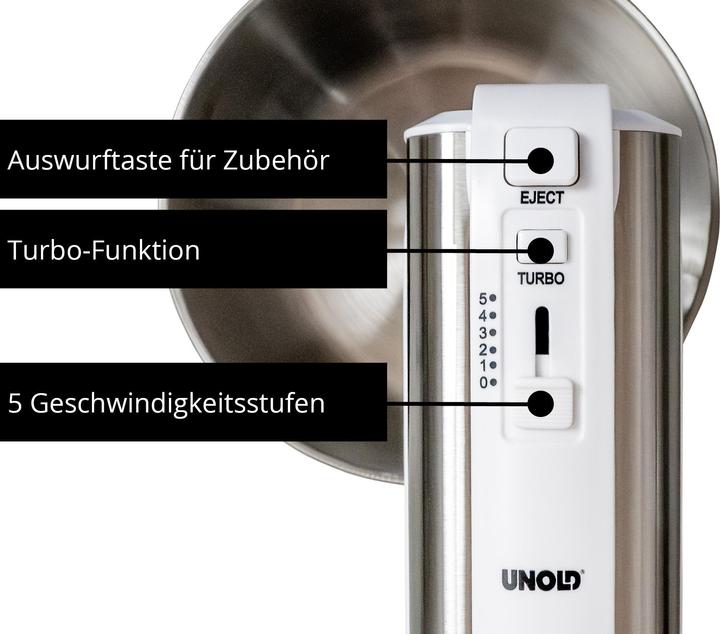 Produktbild Unold Handmixer mit Rührschüssel Hannah weiss (500 W)