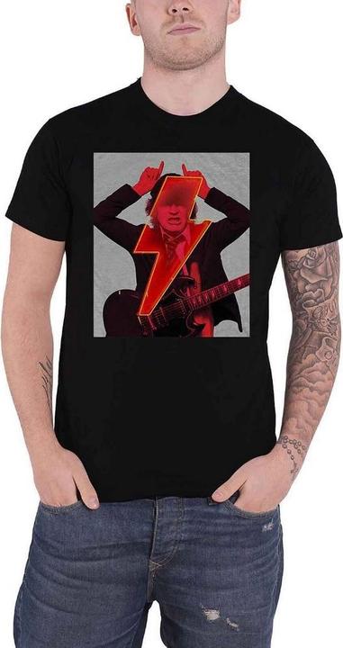 AC/DC Adult Angus Finger Horns Back Print T-shirt (M)