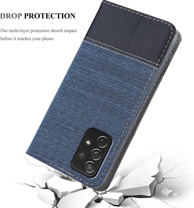Produktbild Cadorabo Book Jeans Optik Cover (Samsung Galaxy A72 5G)
